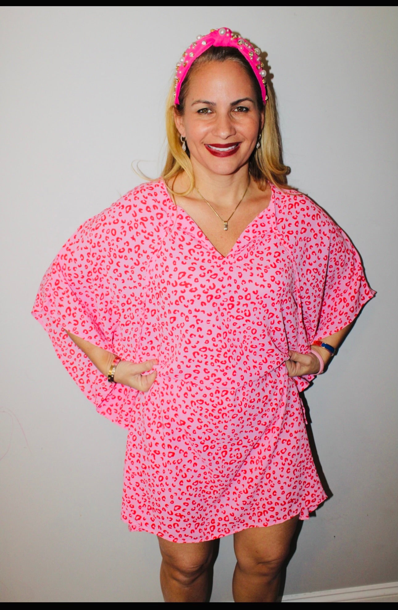Leopard print oversized dress