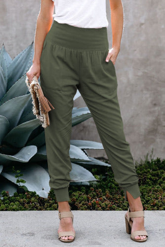 Black and olive cotton joggers