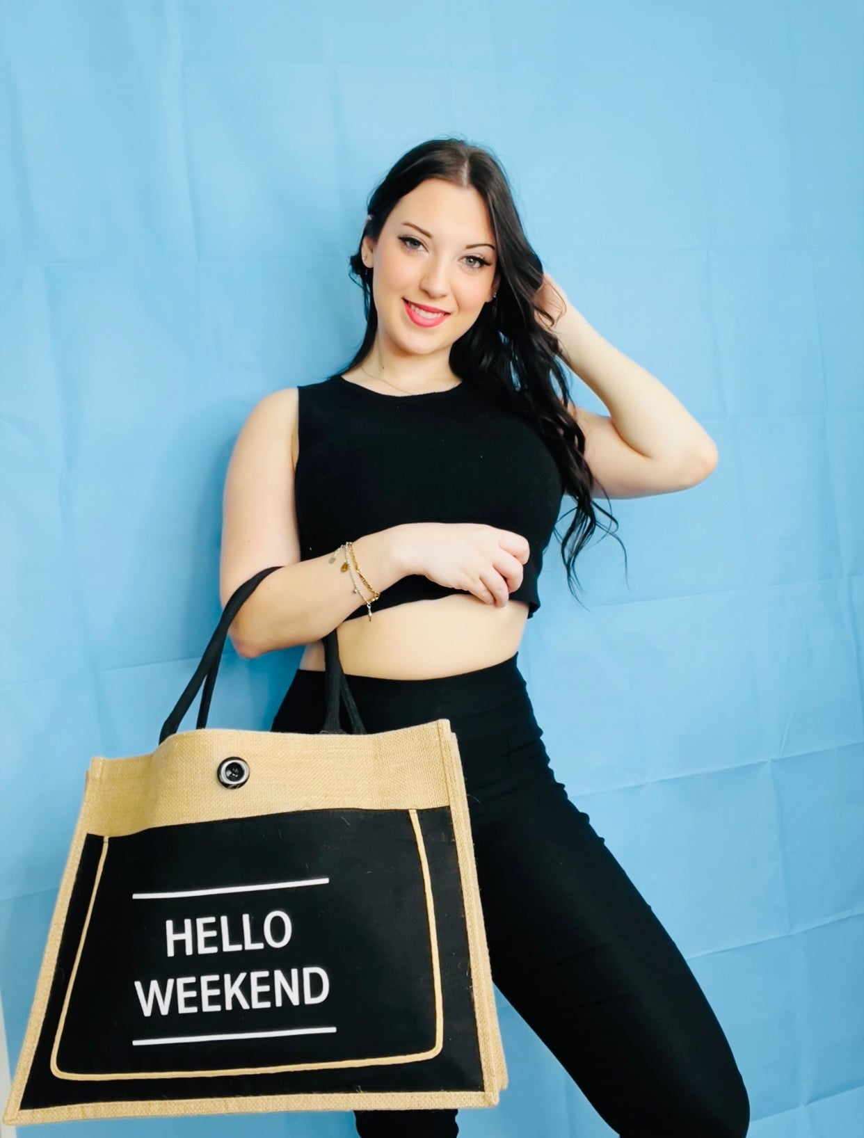 Hello  Weekend  Canvas Tote