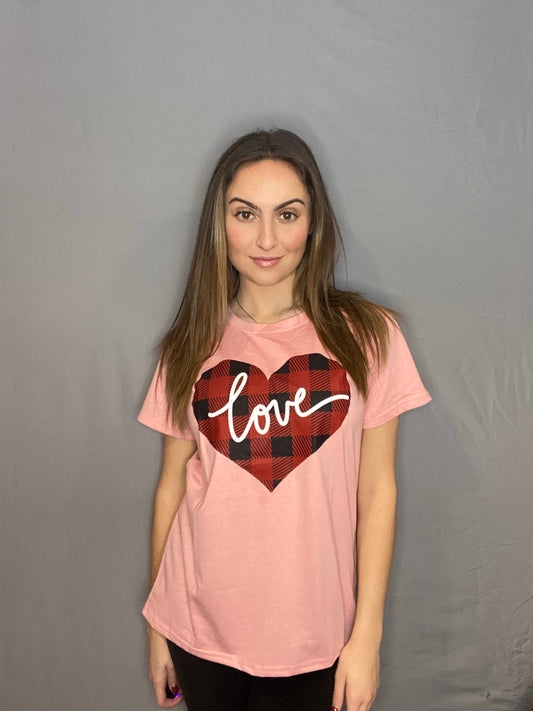 Love heart top pink