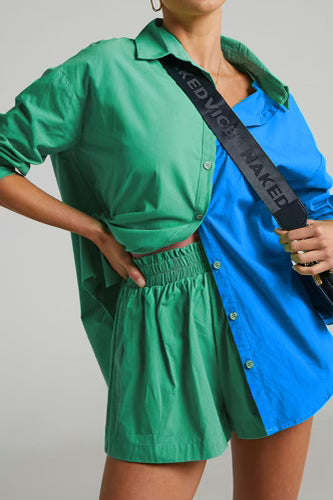 Two Piece Button Down Short Set
