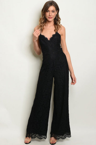BLACK LACE JUMPSUIT