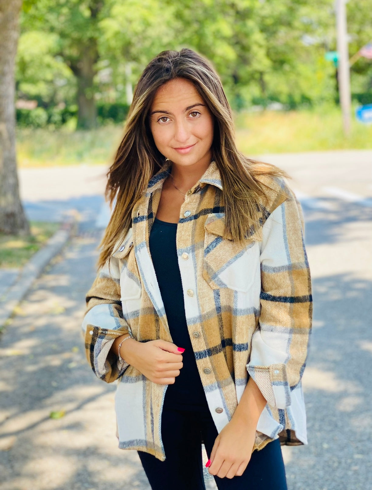 Plaid Button Down Shaket 4 colors