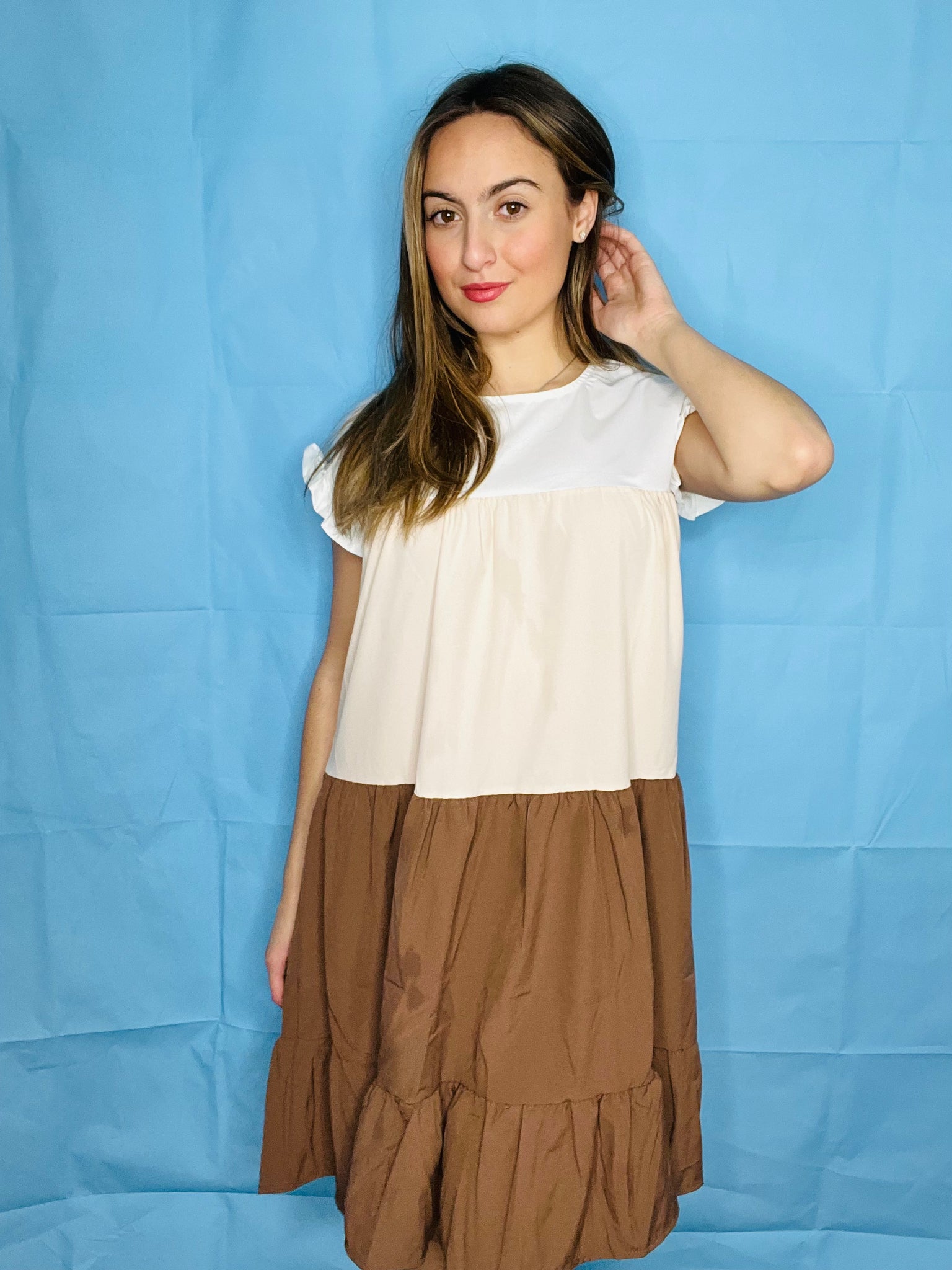 Beige Baby Doll Dress