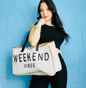 Weekend Vibe Canvas Tote