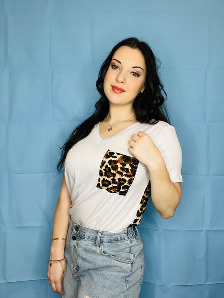 White Leopard top