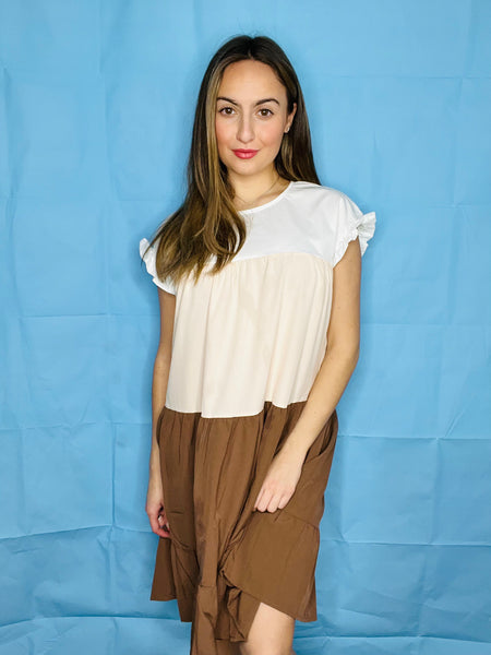 Beige Baby Doll Dress