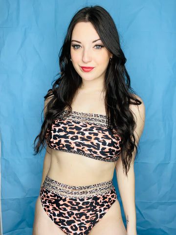 Cheetah Two Piece Bathing Suit