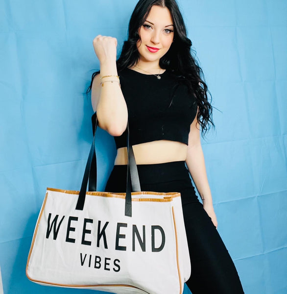 Weekend Vibe Canvas Tote