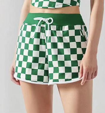 Checker Shorts with Drawstring Waist