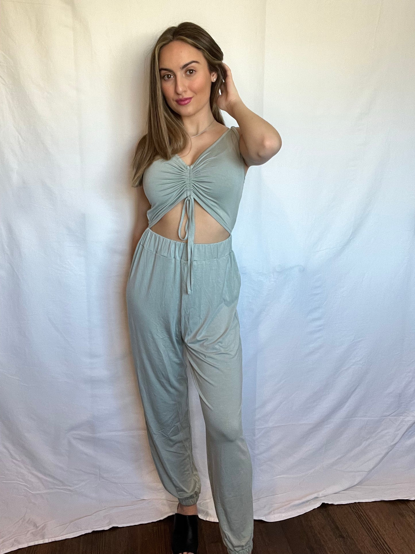 Jumpsuit Black and Sage