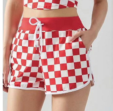 Checker Shorts with Drawstring Waist