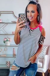 Striped Leopard Cold shoulder