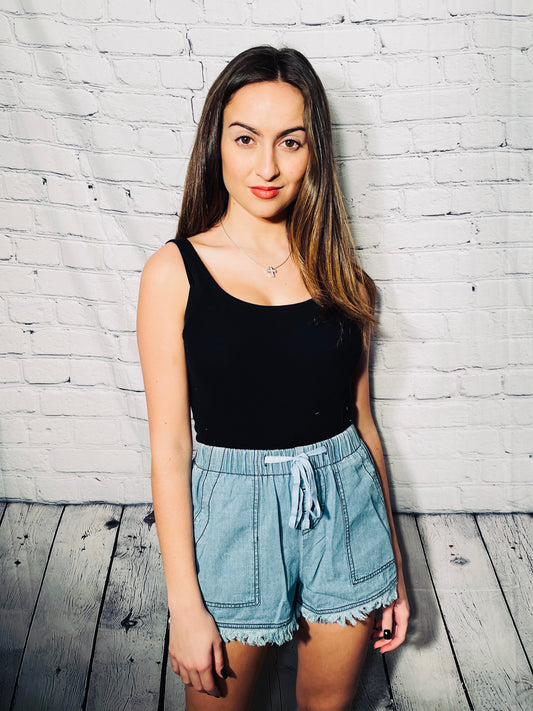 Demin shorts (very soft material )