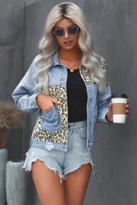 Leopard denim jacket