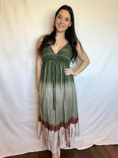 Tie dye ombré maxi dress