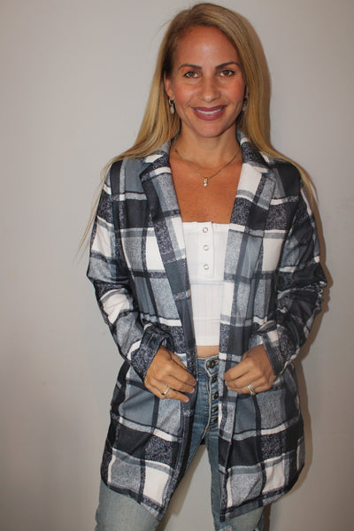 Plaid lightweight blazer