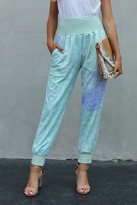 Blue Pocketed Casual Pants