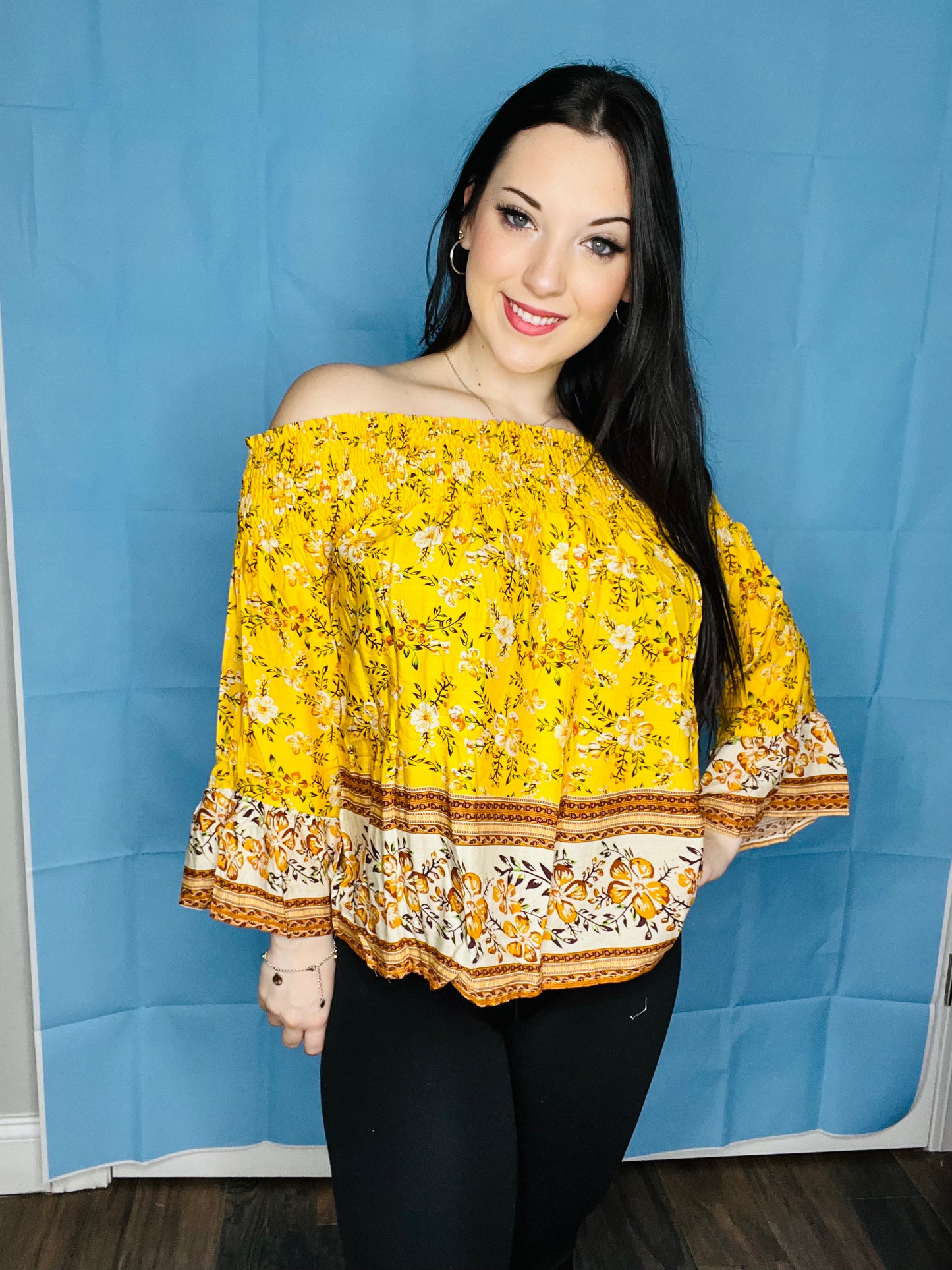 Yellow Off the Shoulder Blouse