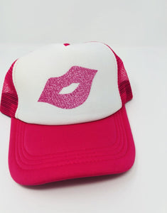 Lip  hat pink and white